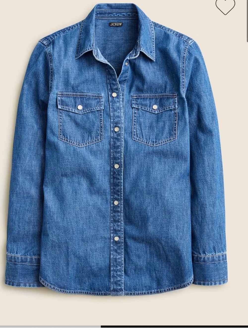 J. Crew Wren Slim Fit Western Chambray Button Down Classic Shirt Size 0